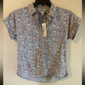 Como Vintage NWT Short Sleeve Button Up Blouse S